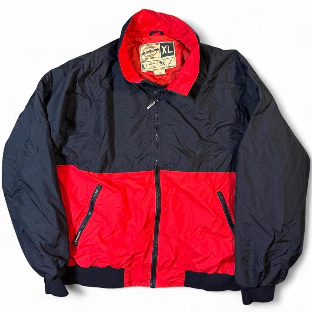 WearGuard vintage windbreaker utility red/black colorblock marlboro-vibes XL